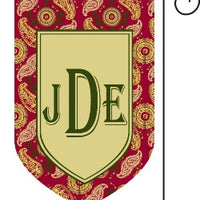 Monogrammed Paisley  Garden Flag
