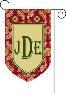 Monogrammed Paisley  Garden Flag