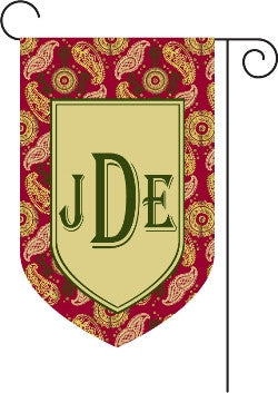 Monogrammed Paisley  Garden Flag