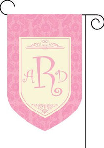 Monogrammed Paisley Pink Garden Flag
