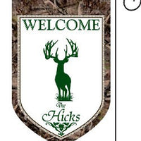Monogrammed Palmetto Deer Camo Garden Flag