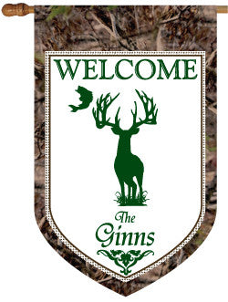 Monogrammed Hunter Camo House Flag