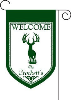 Monogrammed Palmetto Deer Garden Flag