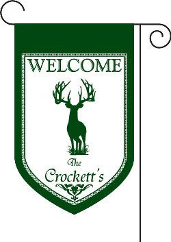 Monogrammed Palmetto Deer Garden Flag