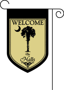 Monogrammed Palmetto Black Garden Flag