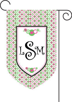 Monogrammed Pastel Dots Garden Flag