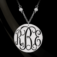 Pierced Monogram on CZ Chain