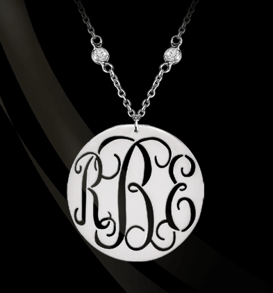 Pierced Monogram on CZ Chain