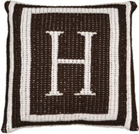 Pillow with Initial & Double Border
