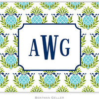 Pineapple Repeat Teal Foldover Note