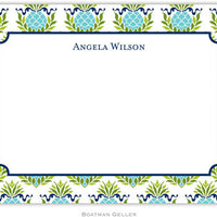 Pineapple Repeat Teal Flat Notecard