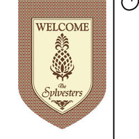 Monogrammed Pineapple Argyle Garden Flag
