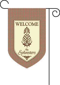 Monogrammed Pineapple Argyle Garden Flag
