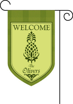 Monogrammed  Pineapple Plaid Garden Flag