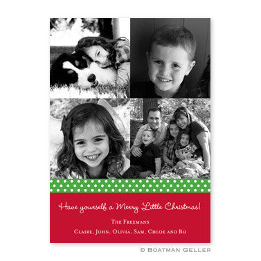 Polka Dot Ribbon Pine & Cherry Photocard