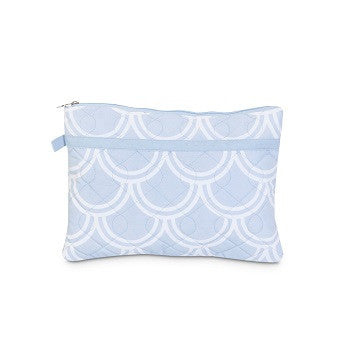 Personalized Harbor Bae Baby Blue Quilted Zipper Bag