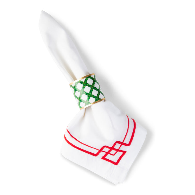 Boxwood Trellis Enamel Napkin Rings The Monogram Merchant
