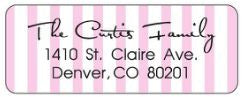 Pink Stripe Address Label