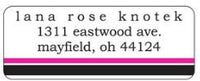 Hot Pink and Black Stripe Address Label