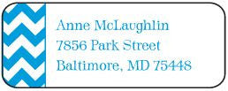 Blue Chevron Address Label