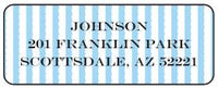 Blue Scallop Stripe Address Label
