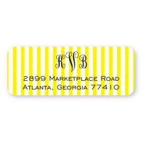 Yellow Seersucker Address Label
