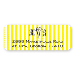 Yellow Seersucker Address Label