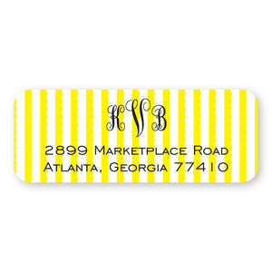 Yellow Seersucker Address Label