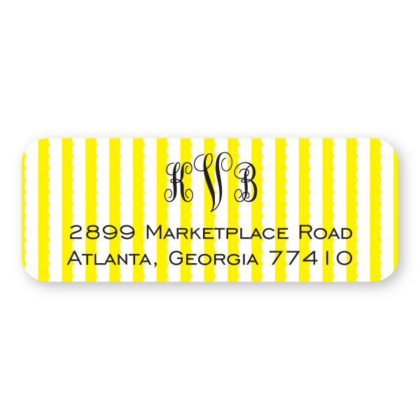 Yellow Seersucker Address Label
