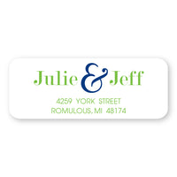 Accents of Green & Navy Address Label (without border)
