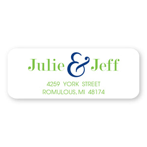 Accents of Green & Navy Address Label (without border)