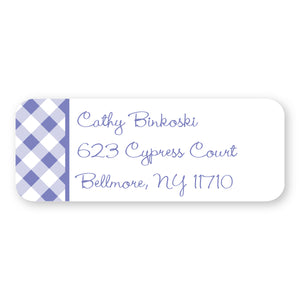 Purple Gingham Address Label