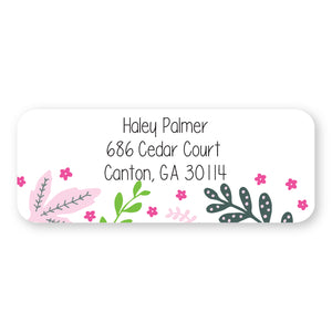 Pink and Green Address Label