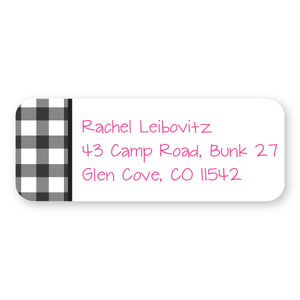 Gray Plaid Address Label
