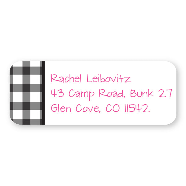 Gray Plaid Address Label