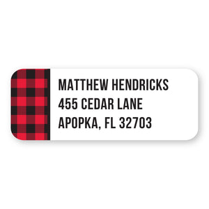 Red Plaid Address Label