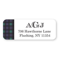 Black Watch Plaid Address Label
