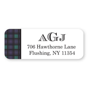Black Watch Plaid Address Label
