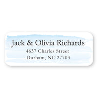 Light Blue Watercolor Address Label
