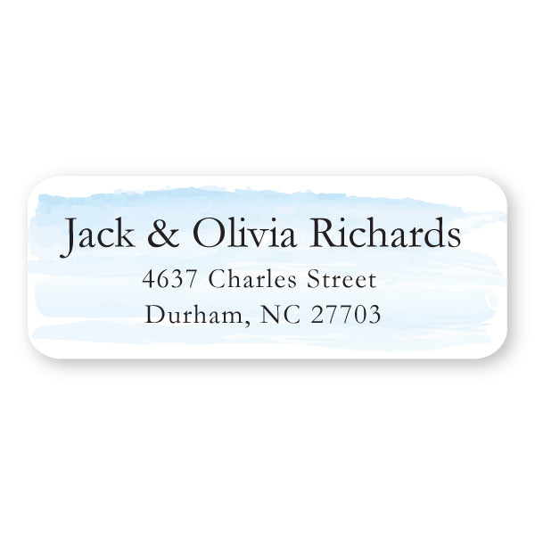 Light Blue Watercolor Address Label