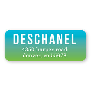 Turquoise/Kelly Address Label