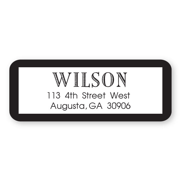 Black Simple Border Address Label