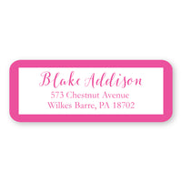 Pink Simple Border Address Label