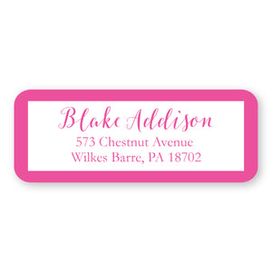 Pink Simple Border Address Label