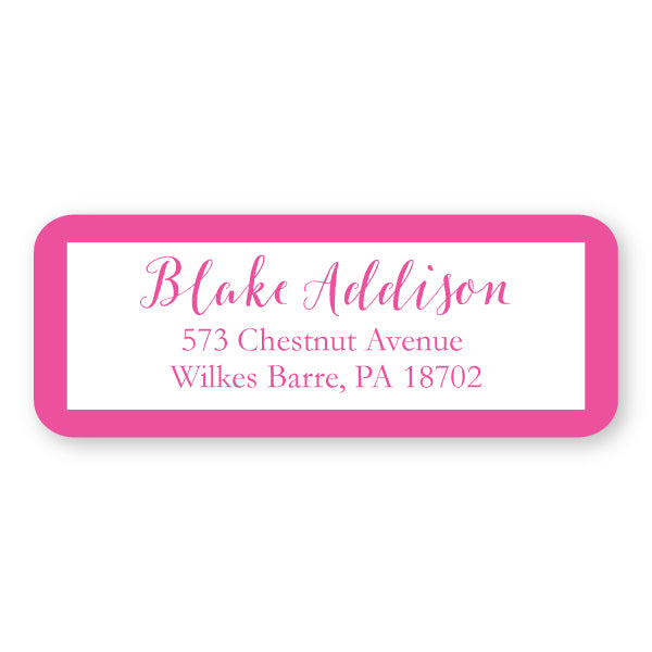 Pink Simple Border Address Label