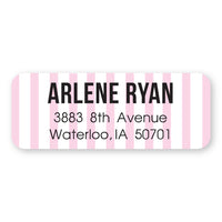 Pale Pink Stripes Address Label
