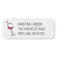Wine Glass Icon Address Label
