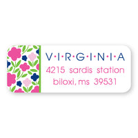 Pink and Navy Floral Side Address Label