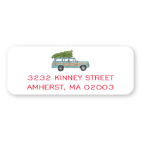 Jeep with Christmas Tree Address Label
