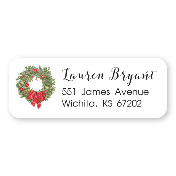 Christmas Wreath Address Label
